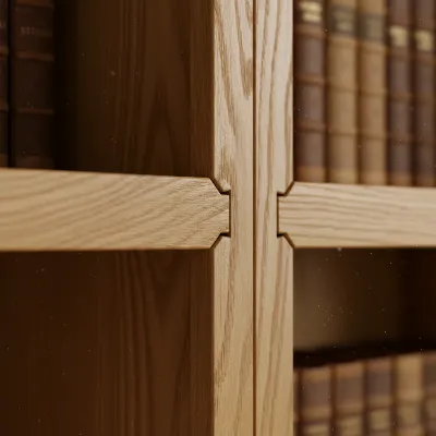 Close-up of a well-constructed bookshelf showing strong joinery, solid wood, and a durable finish